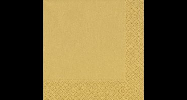 Duni servetten 33x33cm Goud